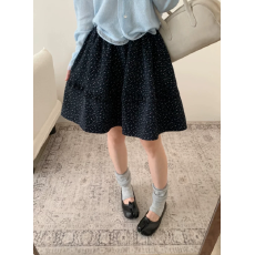 批发秋冬韩系碎花木耳边磨毛<b class='q'>半身裙</b>女松紧腰蓬蓬<b class='q'>短裙</b>复古显瘦花苞<b class='q'>短裙</b>