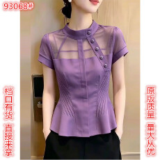 批发韩系时尚气质减龄上衣女2026夏季新款显瘦高级感独特精致短袖<b class='q'>女装</b>