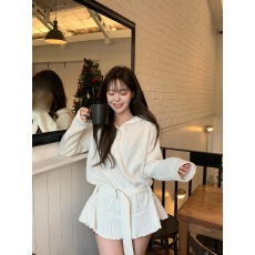 批发东大门早春<b class='q'>新款</b>肌理感长袖低腰连衣短裙