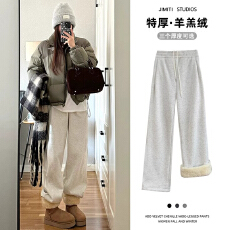 批发孕妇<b class='q'>裤</b><b class='q'>加绒</b>运动<b class='q'>裤</b>秋冬季2025<b class='q'>新款</b>宽松羊羔绒束脚棉<b class='q'>裤</b>休闲显瘦卫<b class='q'>裤</b>