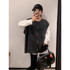 批发韩国东大门秋季新款针织毛衣马甲女宽松显瘦气质减龄三件套装女