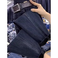 批发加绒加厚牛仔裤女秋冬胖mm梨形身材高腰显瘦老爹哈伦<b class='q'>九分裤</b>