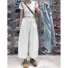 批发<b class='q'>大码</b>复古九分牛仔<b class='q'>裤</b>女2026春夏胖mm小个子宽松高腰显瘦直筒阔腿<b class='q'>裤</b>