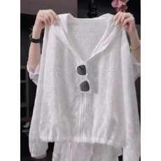 批发独特漂亮<b class='q'>蕾丝</b>连帽轻薄外套女春夏2026新款透气舒适宽松薄款防晒衫