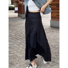 批发蓝色波点A字半身裙女2026年秋季新款通勤高腰显瘦时尚洋气中长裙