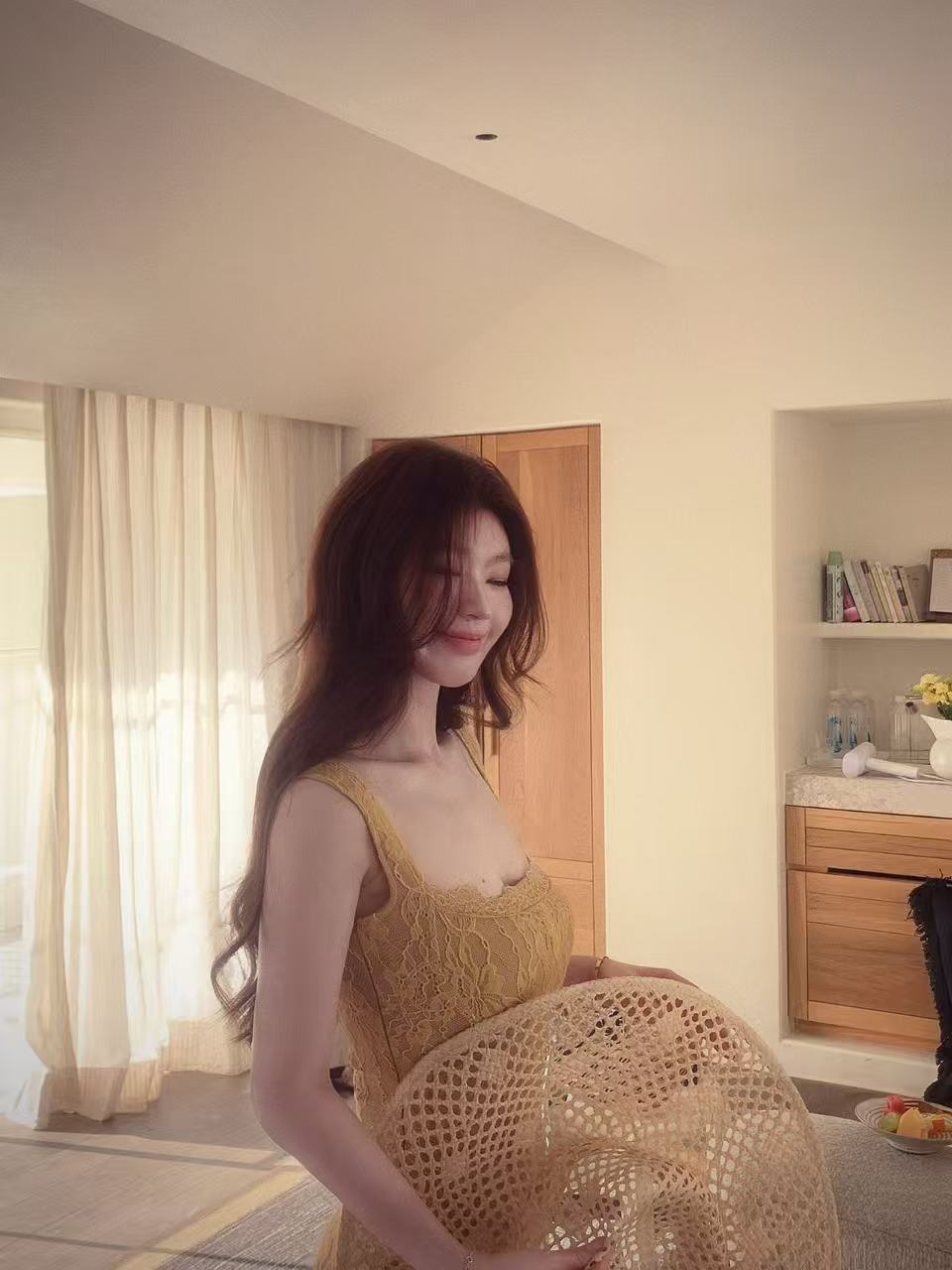 sya 크 사이 작은 웨스트 프랑스식 광장 칼라 레이스 슬립 몸매 가꾸기 롱 코트 여성 드레스 여름 섹시함 부드러운 치마