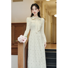 批发实拍 法式小香千金风重工绣珠片<b class='q'>连衣裙</b>新款长袖气质礼服裙子+40