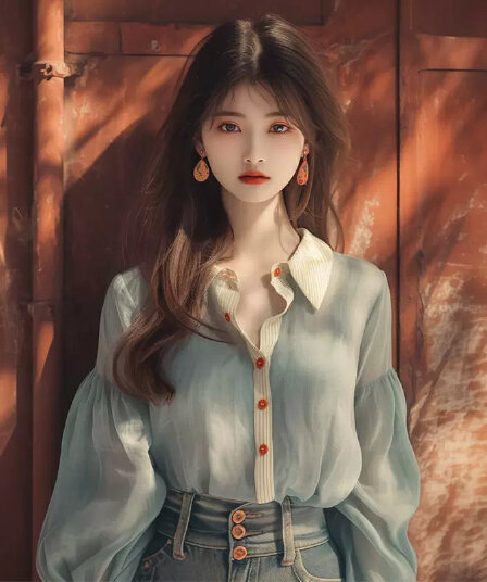 이른 가을 새로운 Chic 아름다운 연령 감소 외국 가스 작은 셔츠 달콤함 작은 청신 박하 녹색 쉬폰 여성 셔츠