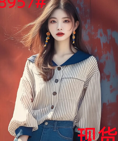 2026 봄 새로운 여성 의류 슈퍼 화재 연령 감소 셔츠 프랑스식 파란색 스트라이프 긴팔 셔츠 출퇴근 착용 잡아라. 의류