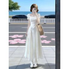 批发早春漂亮法式小个子初恋白色<b class='q'>连衣裙</b>子女2026新款夏季海边度假长裙