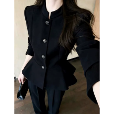 批发黑色小西装外套女2026春装新款气质高级感轻奢收腰小个子<b class='q'>西服</b>上衣