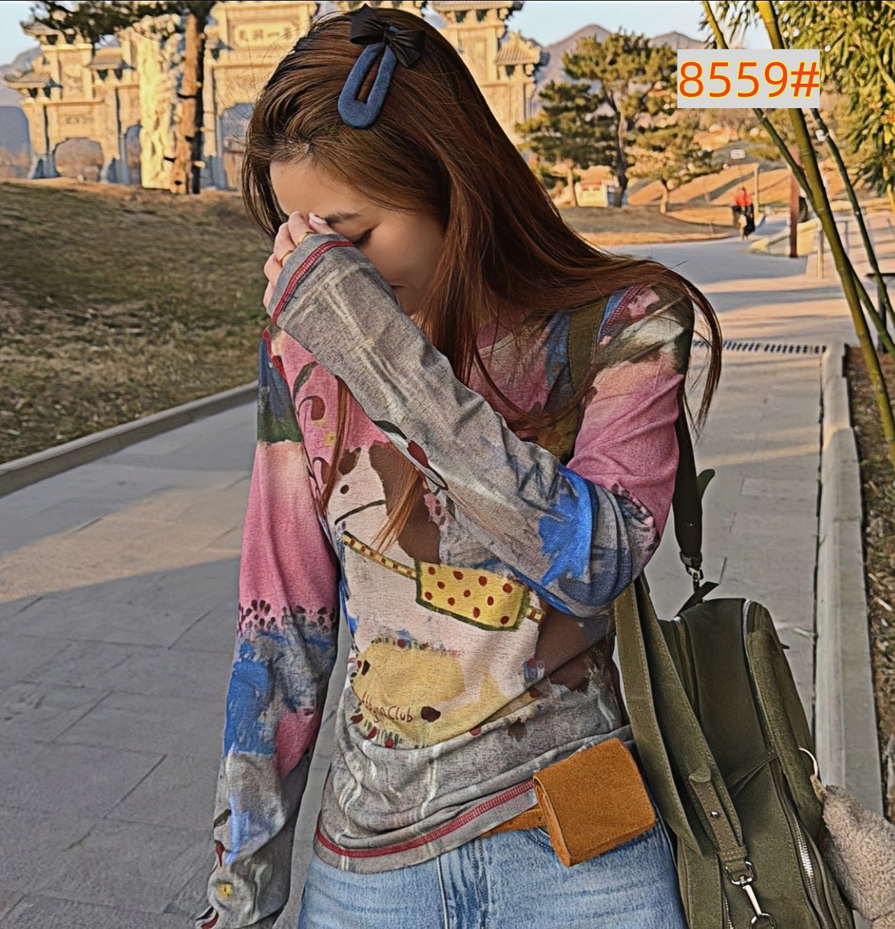 작은 말 여름 다용도 미니멀리즘 품격 캐주얼 긴팔 풀오버 맨위