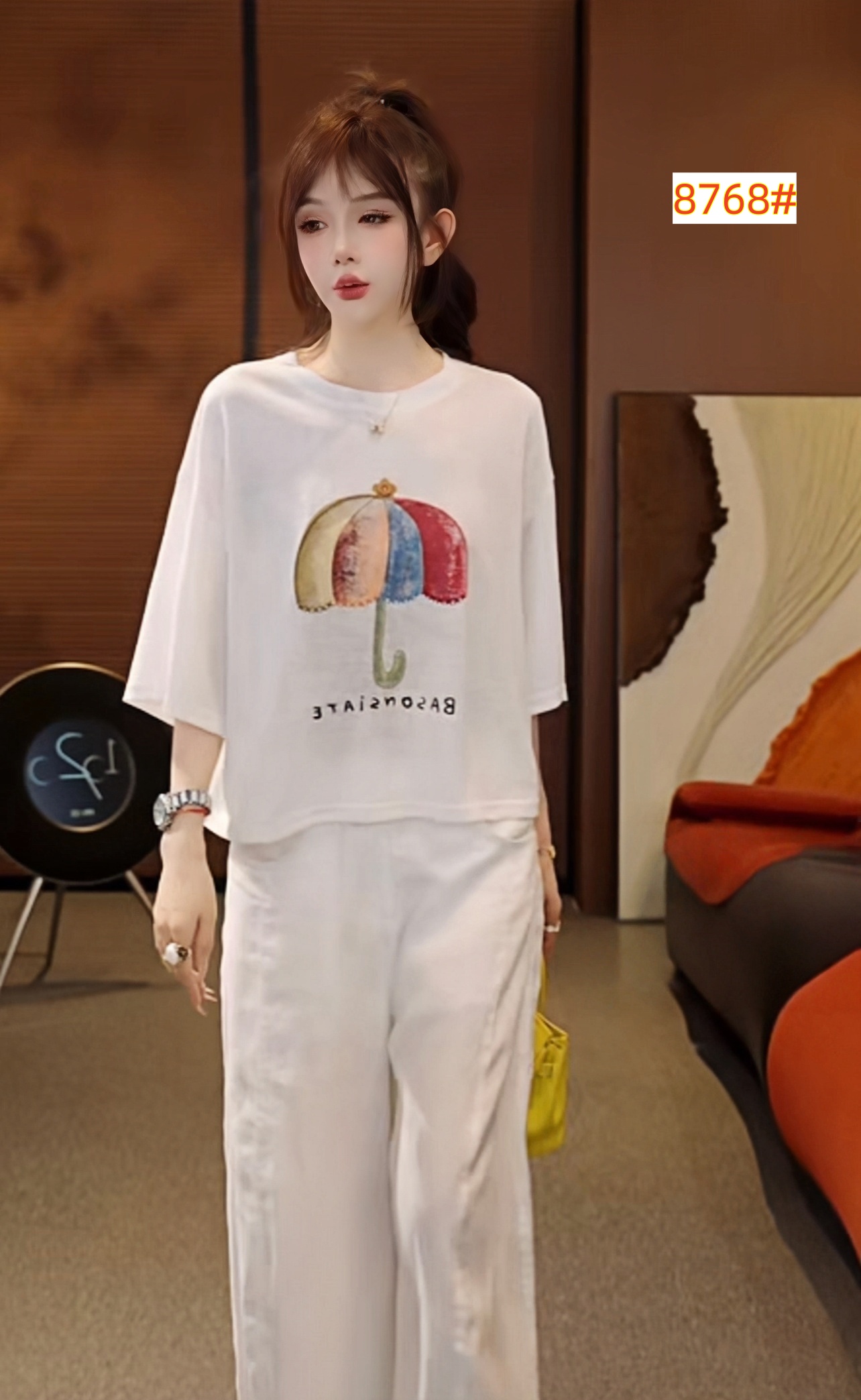 무지개 우산 2026 여름 루즈핏 대 에디션 슬림해 보이는 반팔 티셔츠