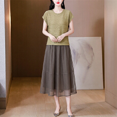 批发端庄大气女装套装轻奢高级感妈妈夏装2026新款中老年女夏季半身裙