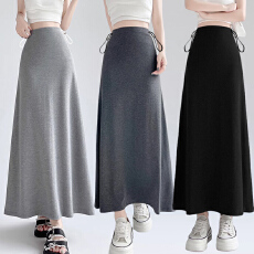 批发2025春夏季新款<b class='q'>孕妇</b><b class='q'>软</b>糯垂感半身裙无托腹裙<b class='q'>百搭</b><b class='q'>孕妇</b><b class='q'>鱼尾</b>纯棉长裙
