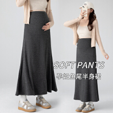 批发实拍孕妇软糯米半身裙<b class='q'>春</b>季孕妇半身裙a字裙高腰托腹孕妇鱼尾裙子