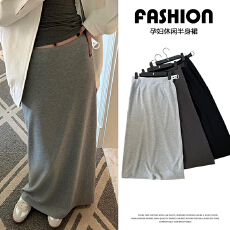 批发现2026夏季薄款孕妇裙无托腹半身裙百搭休闲直筒半身裙直筒长裙