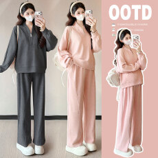 批发2026春季新品孕妇宽松慵懒风<b class='q'>休闲</b>百搭卫衣长袖+阔腿裤两件套6311