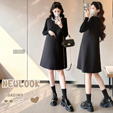 批发实拍2026新品冬季气质重工钉珠小香风背心裙+打底衫孕妇套装6318