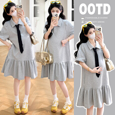 批发有货 实拍2026新款夏季<b class='q'>孕妇</b><b class='q'>时尚</b>潮流孕期甜酷减龄<b class='q'>孕妇</b><b class='q'>连衣裙</b>86321