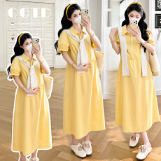 批发有货实拍2026夏季新品<b class='q'>孕妇</b><b class='q'>衬衫</b>短袖清爽简约时尚<b class='q'>孕妇</b><b class='q'>连衣裙</b>送披肩