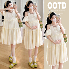 批发有货实拍2026夏季新品<b class='q'>孕妇</b><b class='q'>民族风</b>圆领露肩温柔风<b class='q'>短袖</b><b class='q'>孕妇</b><b class='q'>连衣裙</b>