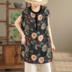 批发实拍 立领半开扣包肩<b class='q'>连衣裙</b><b class='q'>女</b>夏季宽松<b class='q'>大码</b>新中式国风薄款衬衫裙