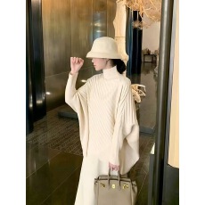 批发慵懒风不规则宽松纸片人显瘦气质蝙蝠袖毛衣半高领外穿<b class='q'>韩版</b>针织衫