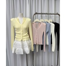 批发2026秋冬韩版纯欲辣妹蕾丝拼接假两件吊带长袖针织衫上衣女