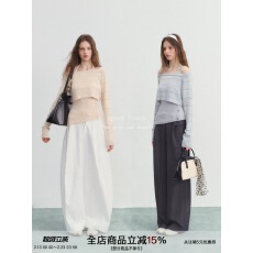 SPEAR YOUTH“小嗲精”两件套修身挂脖针织衫镂空毛衣韩系上衣