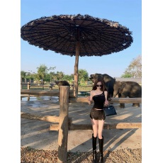 批发Kikimy微醺夜语 不规则镂空金属环扣吸睛点缀斜单肩吊带背心上衣