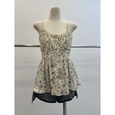 批发法式田园风咖色碎花内搭吊带背心女2026春季<b class='q'>打底衫</b>上衣