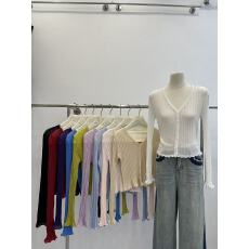 批发oker章壳儿<b class='q'>正品</b>2026早春新款韩系宽松百搭天丝亚麻针织开衫外套女