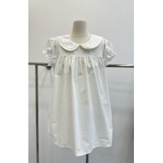 批发PPHOME自制~月光初恋 <b class='q'>娃娃领</b>短袖<b class='q'>衬衫</b>女夏上衣韩系甜美白色连衣裙