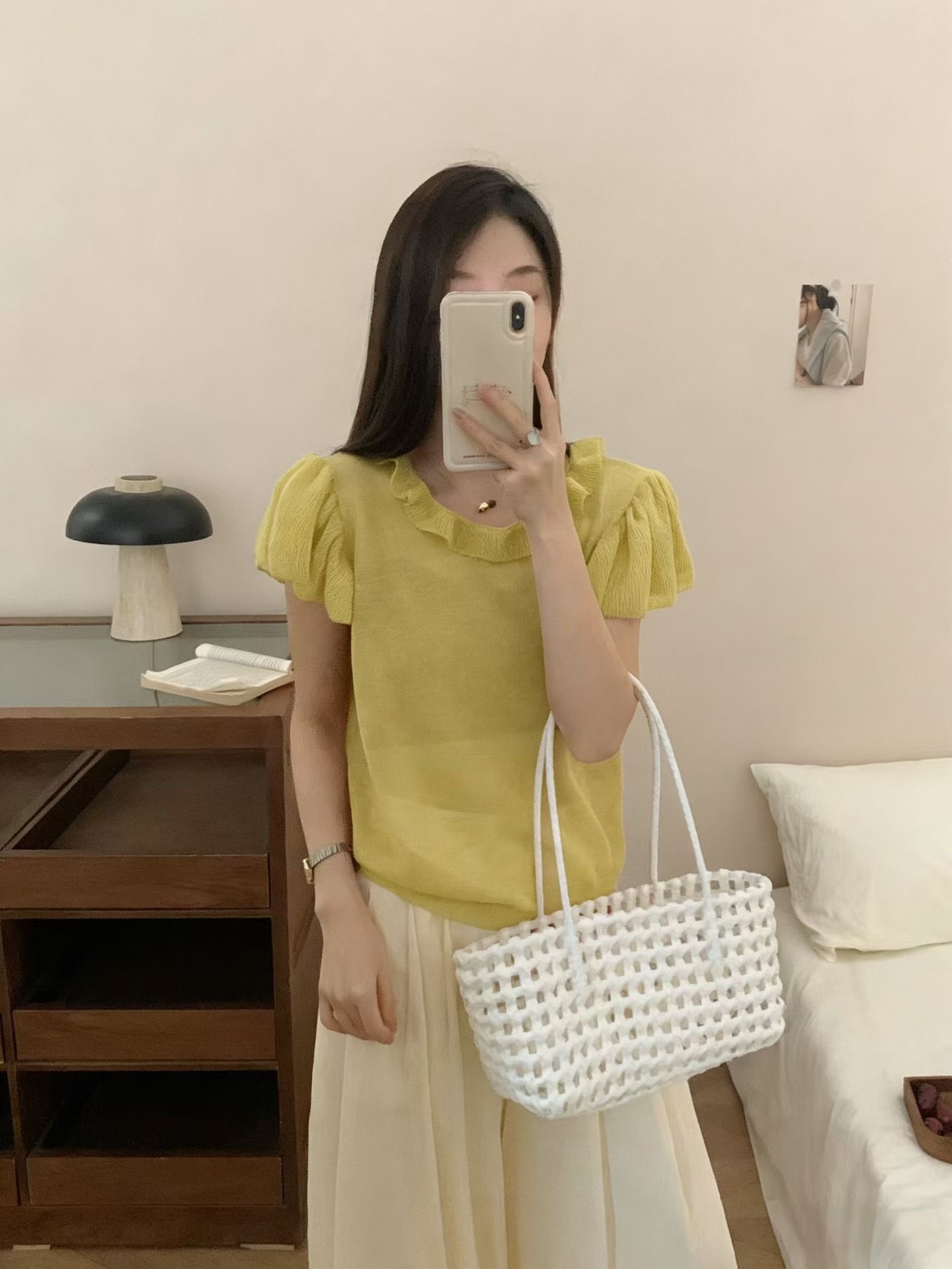 프랑스식 달콤함 프릴 Feifei 소매 라운드 넥 반팔 작은 셔츠 신제품 여성 의류 여름 루즈핏 얇은 스타일 다용도 맨위