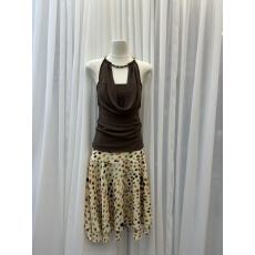 批发醋酸天丝迷幻波点双层斜裁度假风中长款A字半身裙<b class='q'>女</b>吊带背心上<b class='q'>衣</b>