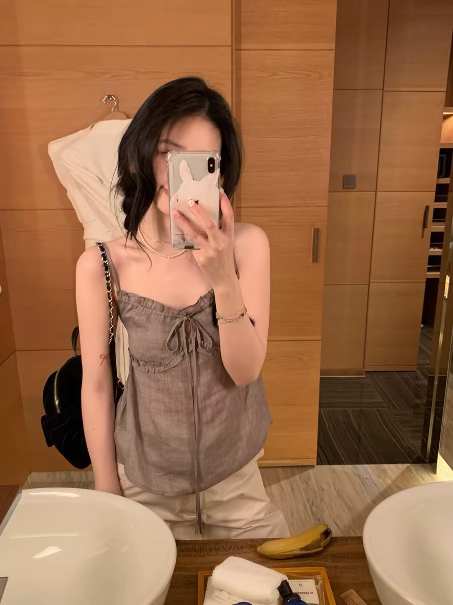 uungchuuu 26ss 얕은 안개 회색 주간 실크 라미 캐미솔 봄 여름