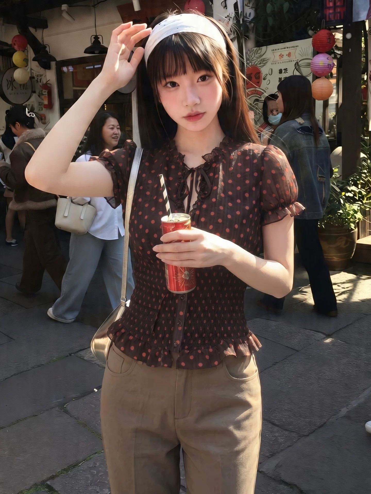 찬양하다 다우 yuzhi 프랑스식 레트로 도트 무늬 쉬폰 셔츠 여성용 짧은 소매 여름 새로운 허리 수축 슬림해 보이는 외국 가스 맨위