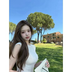 早安樊樊肯豆comfy白女气质 小飞袖针织短袖露背修身短款上衣