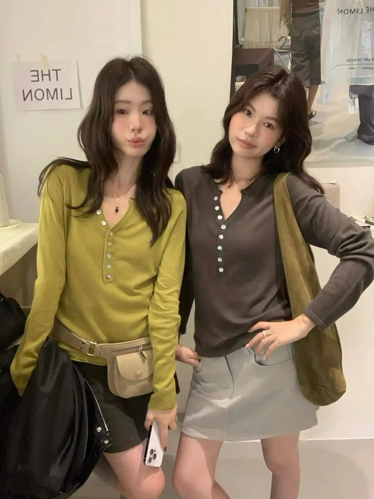 한국인기 루즈핏 헨리넥 니트 상세 이미지 1