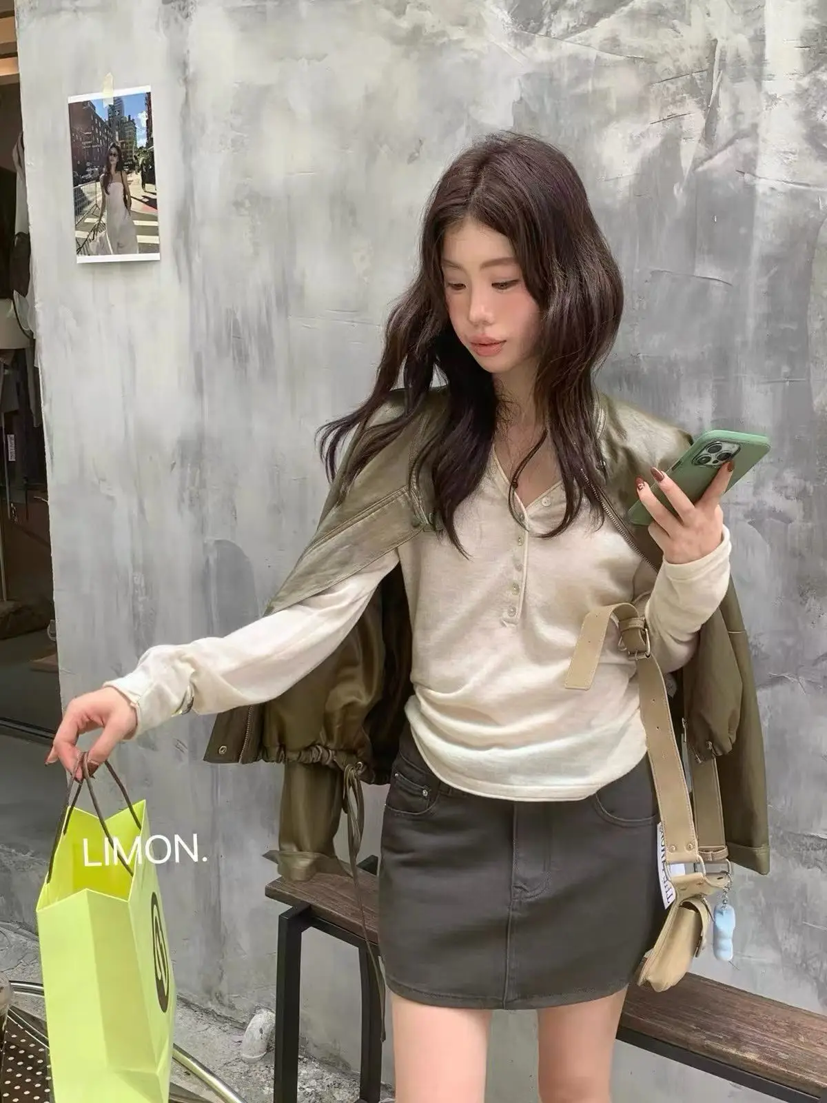 한국인기 루즈핏 헨리넥 니트 상세 이미지 4
