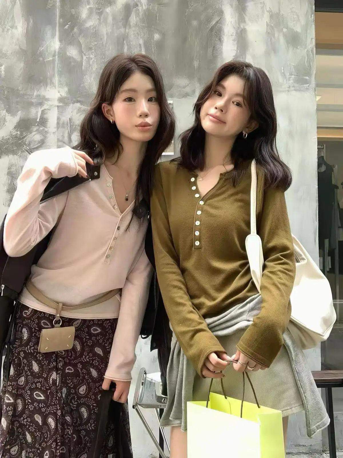 한국인기 루즈핏 헨리넥 니트 상세 이미지 9