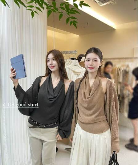 한 부서 2026 가을 슬림해 보이는 순수한 욕망 느긋한 니트 오픈 가디건 행침 목 조끼 세트