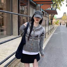 费尔岛毛衣开衫女秋冬季2026新款加厚慵懒复古高级感针织外套