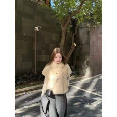 批发韩系翻领无袖双排扣毛毛马甲女秋<b class='q'>冬</b>季2026宽松皮毛一体坎肩短外套