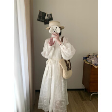 批发法式高级感重工刺绣镂空<b class='q'>连衣裙</b>温柔风宽松显瘦长裙