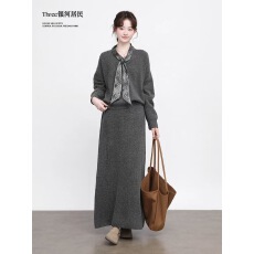 批发韩系巨好看针织毛衣<b class='q'>连衣裙</b>子女2026新款法式气质长裙一整套