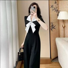 批发2026夏季新款女时尚气质短袖<b class='q'>连体</b><b class='q'>裤</b>法式设计感显瘦<b class='q'>连体</b>衣