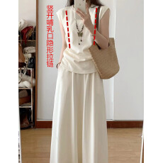 批发无袖通勤休闲套装<b class='q'>夏</b>季新款宽松百搭休闲潮妈哺乳衣+松紧腰两件套