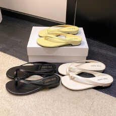 批发网红同款25新款极简细带尖圆头套趾粗跟百搭外穿凉拖鞋女夏软皮